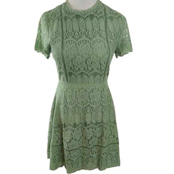 altar'd state green lace dress NWT Altar'd State Women's Small Floral Lace Teal Dress – mithmagazine